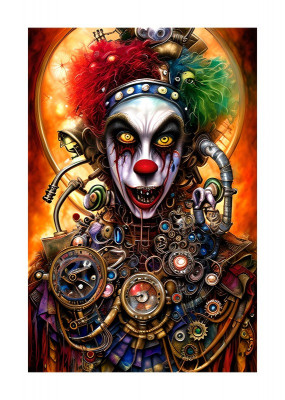 Sticker decorativ, Clown, Portocaliu, 85 cm, 6452ST foto