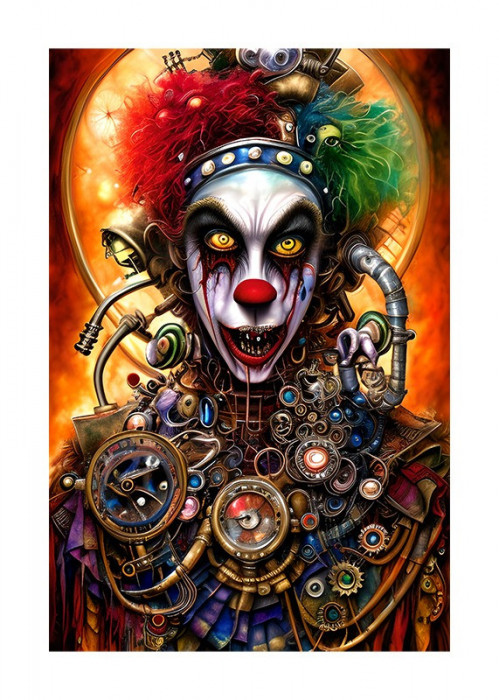 Sticker decorativ, Clown, Portocaliu, 85 cm, 6452ST