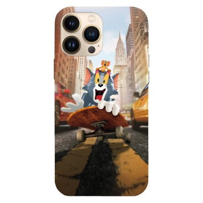 Husa compatibila cu Apple iPhone 15 Plus model Tom and Jerry in New York, Silicon, TPU, Viceversa foto