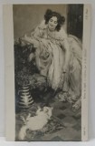 REPRODUCEREA TABLOULUI ' CAPRICE ' de A. HUBBELL , SALONUL FRANCEZ 1908 , CARTE POSTALA ILUSTRATA , 1908