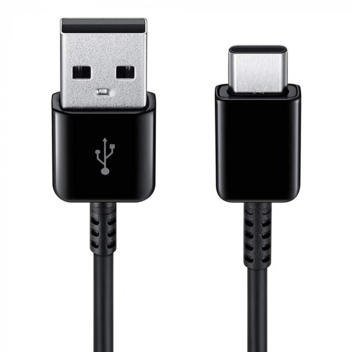Cablu de Date USB la Type-C, Fast Charge, 25W, 1.5m Samsung (EP-DW700CBE) Negru (Bulk Packing)