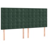 Cumpara ieftin Tablii de pat, 4 buc, verde inchis, 100x5x78/88 cm, catifea