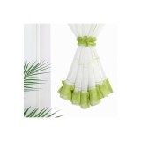 Bară pentru draperii cu buzunar pentru draperii scurte de cafenea 140x45cm, stil modern de țară &ndash; Verde