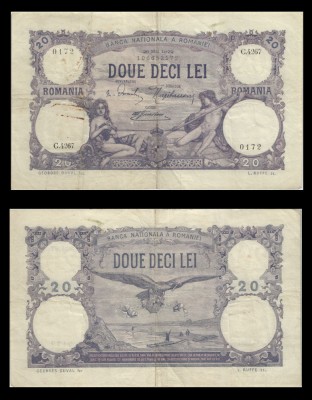 Bancnota 20 lei 1922 -26 Mai foto