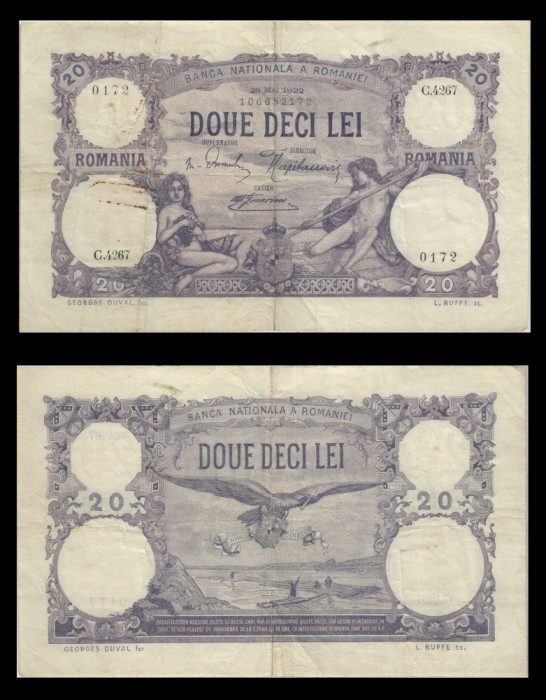 Bancnota 20 lei 1922 -26 Mai