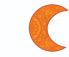 Sticker decorativ, Luna, Portocaliu, 60 cm, 4965ST foto