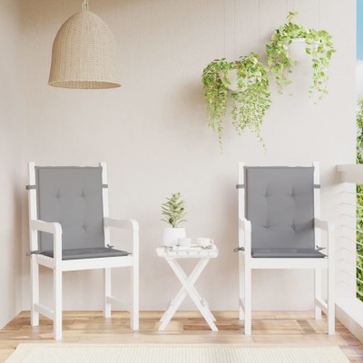 vidaXL Perne scaun cu spătar mic, 2 buc., gri, textil oxford foto