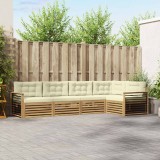 vidaXL Set de canapele de exterior 6 pcs Alb și crem Poliester 3390495