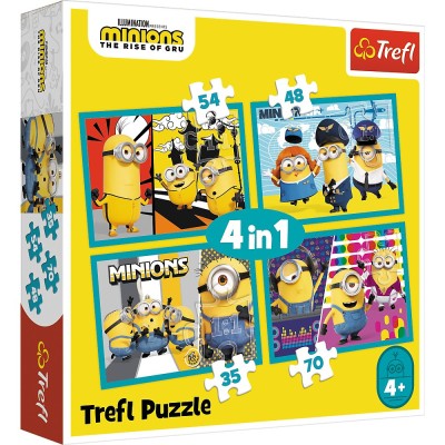 Puzzle Trefl Minions 4In1 Lumea Fericita A Minionilor foto