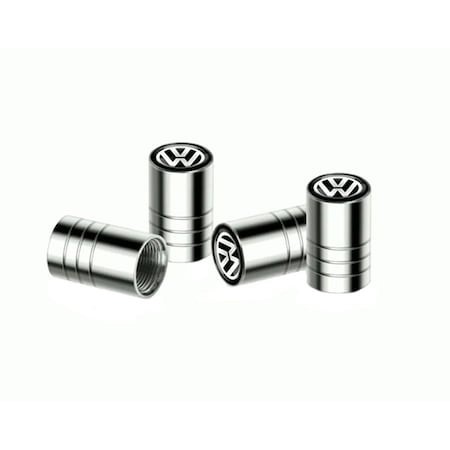 Set 4 capacele metalice premium Auto, valva ventil, argintiu, compatibil Volkswagen iADM-024