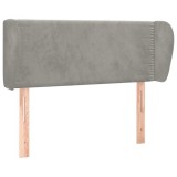 Cumpara ieftin Tablie de pat cu aripioare gri deschis 103x23x78/88 cm catifea