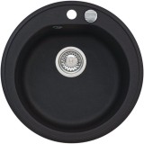 Chiuveta bucatarie Alveus Granital Niagara 10 G 91, dim fi 510mm, adancime 175 mm, sifon inclus, Negru
