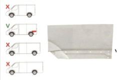 Segment reparatie aripa spate Mercedes Sprinter 2524, 07.2013, parte montare Segment reparatie aripa spate stanga, in spatele rotii, 506583921,