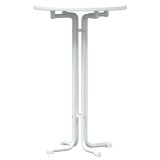 Cumpara ieftin Masa de bar, alb, &Oslash;70x110 cm, lemn prelucrat si otel