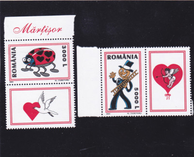 ROMANIA 2003 MARTISOR Serie 2 val. cu viniete LP.1602a MNH** foto