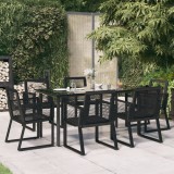 Set mobilier de gradina, 7 piese, negru, ratan PVC GartenMobel Dekor, vidaXL