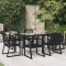 Gossi set mobilier de gradina, 7 piese, negru, ratan pvc