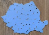 Harta Romaniei// sablon din plastic, perioada comunista