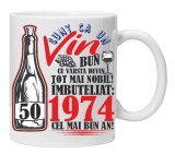 Cana alba personalizata &quot;Un Vin Bun 1974-50&quot;, INOVATIX&reg;. 330ml, Oem