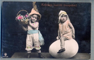 AX 417 CP VECHE- COPII IN TINUTA DE EPOCA -1909 -CATRE GYARMATY ZOLTAN foto