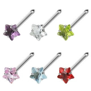 Piercing nas cu stea - zircon colorat - Culoare zirconiu piercing: Mov - A