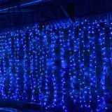 Perdea Luminoasa Exterior 3x3m, 300 LED V8, IP65, Consum Redus, Alb Cald/Rece/Albastru/Multicolor, Craciun, Nunta, Botez
