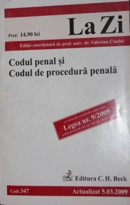 CODUL PENAL SI CODUL DE PROCEDURA PENALA foto