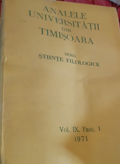 ANALELE UNIVERSITATII DIN TIMISOARA FILOLOGIE T