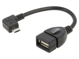 Cablu OTG USB 2.0 Micro USB &icirc;n unghi