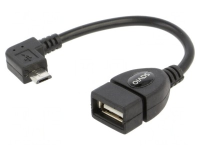 Cablu OTG USB 2.0 Micro USB &amp;icirc;n unghi foto