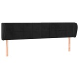 Cumpara ieftin Tablie de pat cu aripioare negru 183x23x78/88 cm catifea