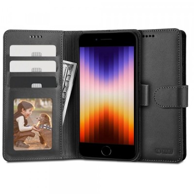 Husa pentru Apple iPhone SE (2022) / SE (2020) / 8, Tech-Protect, Wallet, Neagra foto