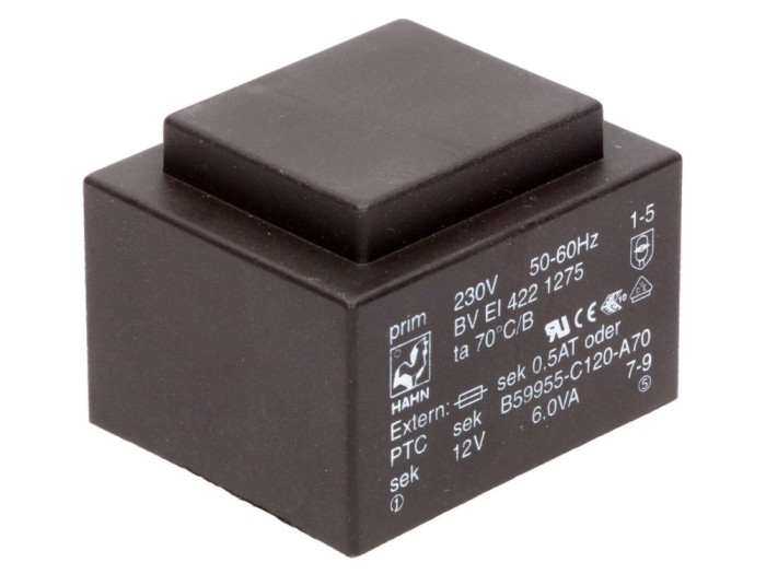 Transformator PCB 6VA 230V 12V