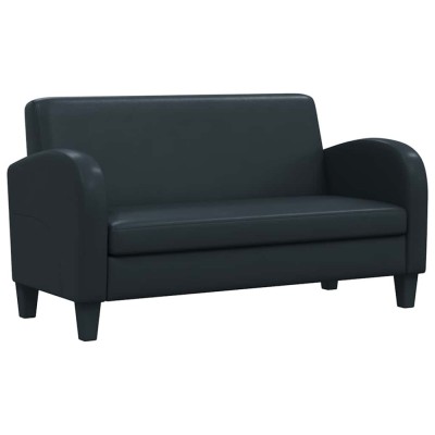 vidaXL Canapea cu 2 locuri Piele artificială Negru foto