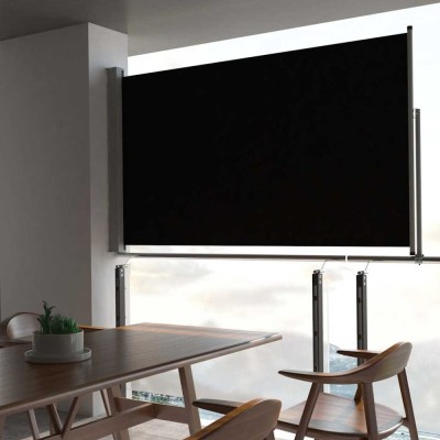 Copertină laterală retractabilă, negru, 140 x 300 cm foto