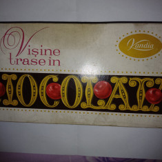CY Cutie carton goala "Visine Trase in Ciocolata KANDIA" / Romania comunism RSR