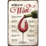 Placa metalica - World of Wine - 20x30 cm