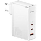 Incarcator retea Baseus GaN5 Pro, Quick Charge 140W, 1 x USB, 2 x USB Type-C, include Cablu USB Type-C la USB Type-C 100W 1m, alb