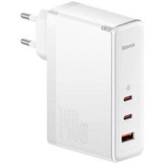 Incarcator retea Baseus GaN5 Pro, Quick Charge 140W, 1 x USB, 2 x USB Type-C, include Cablu USB Type-C la USB Type-C 100W 1m, alb