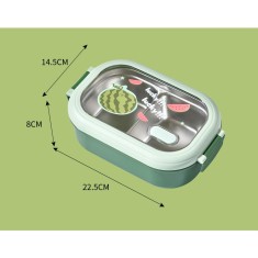 Insulated student lunch box canteen partition stainless steel lunch box lunch box - Specification: Green foto
