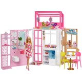 Set de joaca casa Barbie mobilata si papusa Barbie inclusa