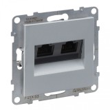 Priza dubla RJ45 UTP CAT6 Legrand Suno aluminiu 721353