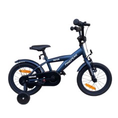 Bicicleta copii 3-5 ani, 14 inch, V-brake, roti ajutatoare, manere cauciucate, jante aluminiu, cadru otel, albastra foto