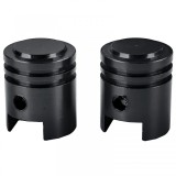 Capace de supapa din aluminiu negru stil piston universale, potrivite pentru masina, motocicleta, quad, 2 bucati Performance AutoTuning