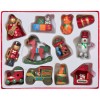 Set Ornamente Brad Crăciun, Figuri Diverse, Lemn, 5 cm, 12 Buc, Multicolor, Oem
