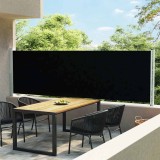 VidaXL Copertină laterală retractabilă de terasă, negru, 140 x 600 cm