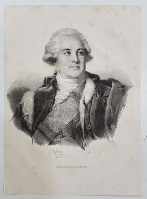 STANISLAS AUGUST PONIATOWSKI , ULTIMUL REGE AL POLONIEI , LITOGRAFIE , DESEN de GREVEDON , litografiat de C. MOTTE , 1826 foto