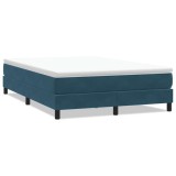 Cumpara ieftin Pat cu arcuri fara saltea Albastru inchis 140x210 cm catifea