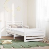 vidaXL Cadru de pat cu saltea cu headboard Alb 80 x 200 cm 3385956