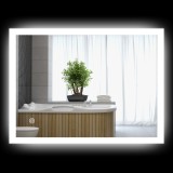 Kleankin Oglinda LED, Oglinda de Machiaj de Perete cu 3 Lumini, 800x600mm, Tactilă, Anti-Ceță, Montare Orizontală/Verticală | Aosom Romania